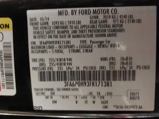 2015 Ford Fusion SE with VIN 3FA6P0H93FR171381, listed as a IAAI auction lot 41169278 with 145,897 mi miles. Bid and sale history available at carsss.com. Image 9.