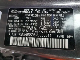 2021 Genesis GV80 with VIN KMUHBDSB8MU063314, listed as a Copart auction lot 45705823 with 17,546 mi miles. Bid and sale history available at carsss.com. Image 14.