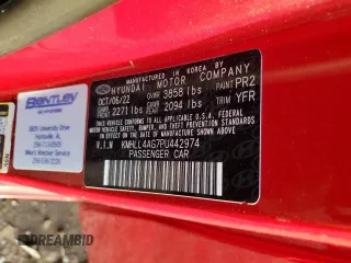 2023 Hyundai Elantra SE with VIN KMHLL4AG7PU442974, listed as a Copart auction lot 47756045 with 59,718 mi miles and Clean Title. Bid and sale history available at DreamBid. Image 13.