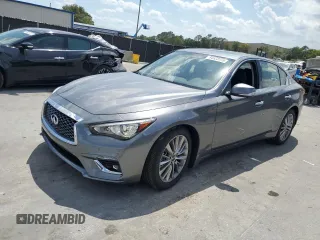 2024 Infiniti Q50 Luxe with VIN JN1EV7BR0RM631643, listed as a Copart auction lot 54523155 with 16,474 mi miles and Salvage title. Bid and sale history available at DreamBid. Image 1.