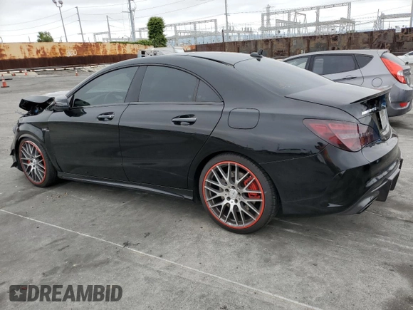2018 Mercedes-Benz CLA 45 AMG z VIN WDDSJ5CB1JN567585, wystawiony jako Copart lot #55470285 z przebiegiem Nie podano mil oraz Szkoda całkowita • Salvage title. Historia ofert i sprzedaży dostępna na DreamBid. Obrazek 2.