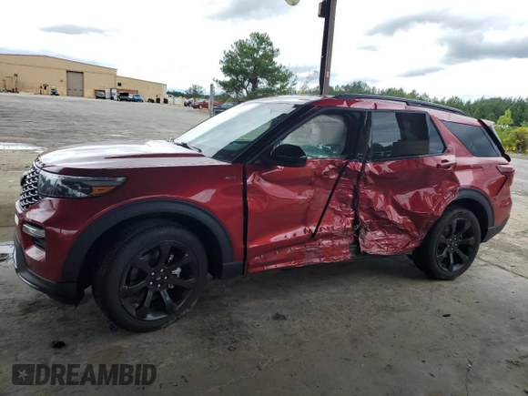 2023 Ford Explorer ST-Line with VIN 1FMSK7KH7PGA50423, listed as a Copart auction lot 73423344 with 25,136 mi miles and Salvage Title. Bid and sale history available at carsss.com. Image 1.