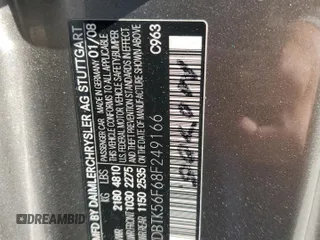 2008 Mercedes-Benz CLK 350 z VIN WDBTK56F68F249166, wystawiony jako Copart lot #57809815 z przebiegiem 163 167 mil mil oraz Szkoda całkowita • Salvage title. Historia ofert i sprzedaży dostępna na DreamBid. Obrazek 13.