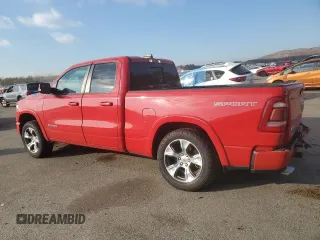 2020 Ram 1500 Laramie with VIN 1C6SRFDT9LN401373, listed as a Copart auction lot 88947705 with 52,161 mi miles and Salvage Title. Bid and sale history available at carsss.com. Image 2.