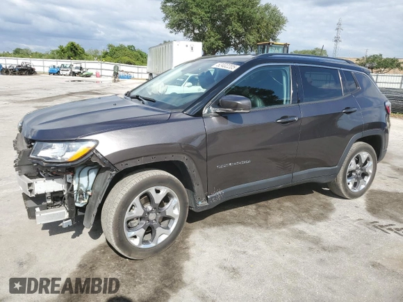 2021 Jeep Compass Limited with VIN 3C4NJDCB6MT521708, listed as a Copart auction lot 52402205 with 38,939 mi miles and Non Repairable. Bid and sale history available at carsss.com. Image 1.
