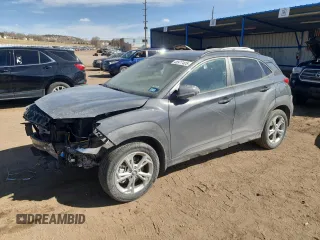2023 Hyundai Kona SEL with VIN KM8K6CAB1PU059825, listed as a Copart auction lot 48977405 with 3,705 mi miles and Salvage Title. Bid and sale history available at carsss.com. Image 1.