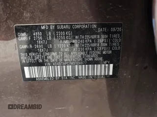 2021 Subaru Outback Touring с VIN 4S4BTAPC7M3104877, выставлен на аукционе IAAI как лот 42330821 с пробегом 40 494 миль миль и . История ставок и продаж доступна на DreamBid. Изображение 9.