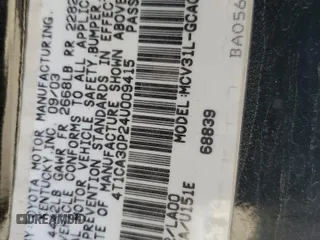 2004 Toyota Solara SE z VIN 4T1CA30P24U009415, wystawiony jako Copart lot #51356725 z przebiegiem Nie podano mil oraz Nie do naprawy • Non repairable. Historia ofert i sprzedaży dostępna na DreamBid. Obrazek 12.
