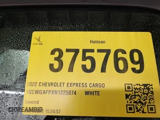 2022 Chevrolet Express Cargo with VIN 1GCWGAFPXN1225074, listed as a IAAI auction lot 42774188 with 101,508 mi miles and . Bid and sale history available at DreamBid. Image 52.