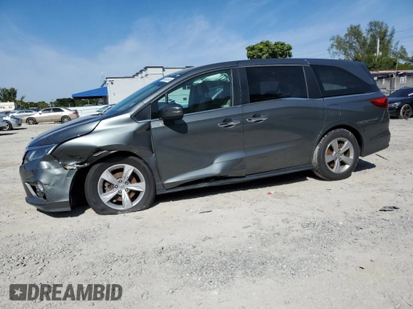 2019 Honda Odyssey EX with VIN 5FNRL6H58KB052482, listed as a Copart auction lot 42491615 with 57,229 mi miles and Salvage Title. Bid and sale history available at carsss.com. Image 1.