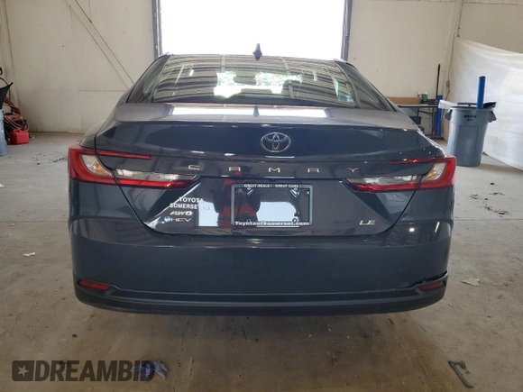 2025 Toyota Camry LE с VIN 4T1DBADK2SU520687, выставлен на аукционе Copart как лот 57659525 с пробегом 9 159 миль миль и Списание • Salvage title. История ставок и продаж доступна на DreamBid. Изображение 6.