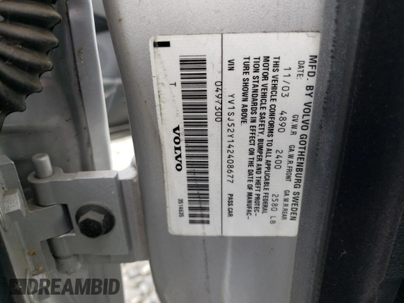 2004 Volvo V70 с VIN YV1SJ52Y142408677, выставлен на аукционе Copart как лот 52483735 с пробегом 187 532 миль миль и Чистый • Clean title. История ставок и продаж доступна на DreamBid. Изображение 12.