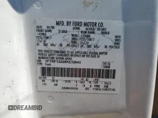 2008 Ford F-150 XL with VIN 1FTRF12228KE32843, listed as a Copart auction lot 50548745 with 172,016 mi miles and Clean title. Bid and sale history available at DreamBid. Image 12.