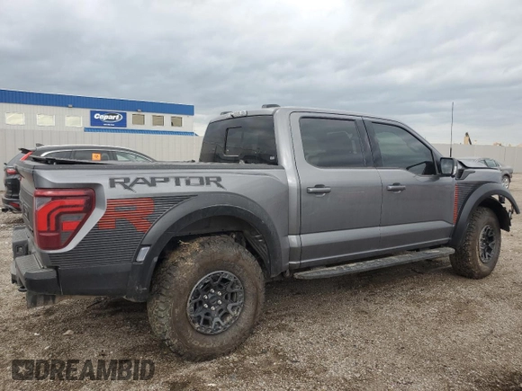 2024 Ford F-150 Raptor with VIN 1FTFW1RJ1RFA50667, listed as a Copart auction lot 59124614 with 1,641 mi miles and Salvage Title. Bid and sale history available at DreamBid. Image 3.