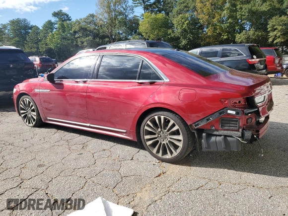 2017 Lincoln Continental Reserve with VIN 1LN6L9RP3H5637464, listed as a Copart auction lot 73666114 with 74,404 mi miles and Salvage Title. Bid and sale history available at carsss.com. Image 2.