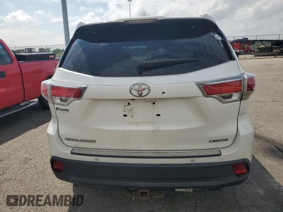 2014 Toyota Highlander Limited with VIN 5TDYKRFH9ES020475, listed as a Copart auction lot 58909925 with 216,857 mi miles and Salvage title. Bid and sale history available at DreamBid. Image 6.