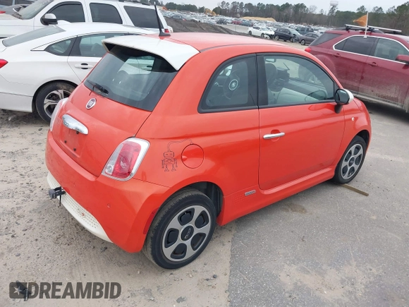 2013 FIAT 500e with VIN 3C3CFFGE1DT750990, listed as a IAAI auction lot 41626153 with 36,079 mi miles. Bid and sale history available at carsss.com. Image 4.