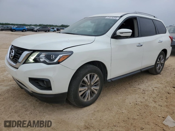 2019 Nissan Pathfinder SV z VIN 5N1DR2MN8KC635313, wystawiony jako Copart lot #51874245 z przebiegiem 107 462 mil mil oraz Czysty tytuł • Clean title. Historia ofert i sprzedaży dostępna na DreamBid. Obrazek 1.