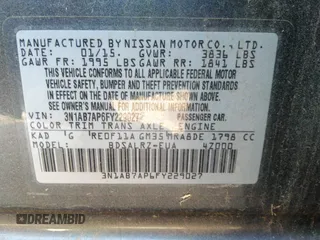 2015 Nissan Sentra SV with VIN 3N1AB7AP6FY229027, listed as a IAAI auction lot 41724352 with 183,736 mi miles and . Bid and sale history available at DreamBid. Image 9.
