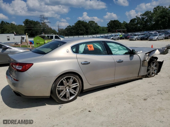 2014 Maserati Quattroporte GTS with VIN ZAM56PPA4E1088897, listed as a Copart auction lot 67816454 with NaN miles and Salvage Title. Bid and sale history available at carsss.com. Image 3.