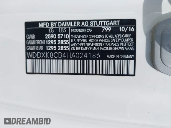 2017 Mercedes-Benz S 550 with VIN WDDXK8CB4HA024186, listed as a IAAI auction lot 41893799 with 73,633 mi miles and . Bid and sale history available at DreamBid. Image 9.