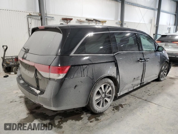 2016 Honda Odyssey Touring Elite with VIN 5FNRL5H95GB153547, listed as a Copart auction lot 45318635 with Not Provided miles and Salvage Title. Bid and sale history available at carsss.com. Image 3.