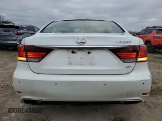 2014 Lexus LS 460 with VIN JTHCL5EF4E5021098, listed as a Copart auction lot 41411565 with 134,513 mi miles and Salvage title. Bid and sale history available at DreamBid. Image 6.