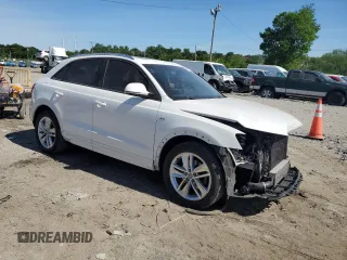 2018 Audi Q3 Premium with VIN WA1ECCFS2JR024976, listed as a Copart auction lot 57471535 with 47,711 mi miles and Salvage title. Bid and sale history available at DreamBid. Image 4.