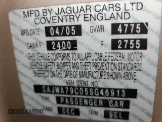 2005 Jaguar XJ with VIN SAJWA79C05SG46913, listed as a Copart auction lot 75092794 with 0 mi miles and Salvage Title. Bid and sale history available at carsss.com. Image 13.