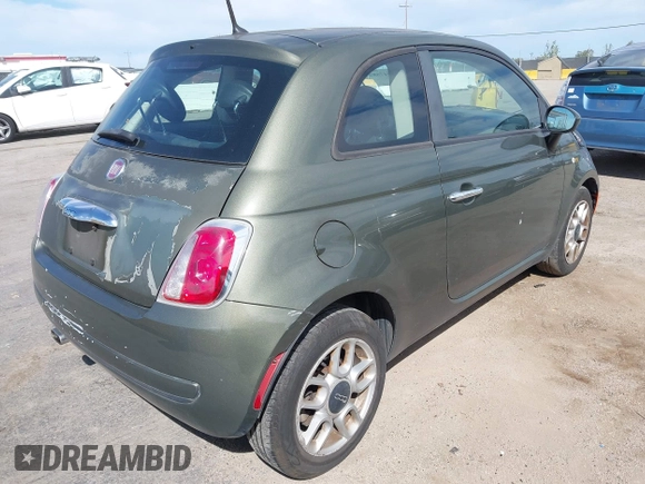 2013 FIAT 500 Pop with VIN 3C3CFFAR2DT570381, listed as a IAAI auction lot 42004788 with 132,019 mi miles. Bid and sale history available at carsss.com. Image 4.