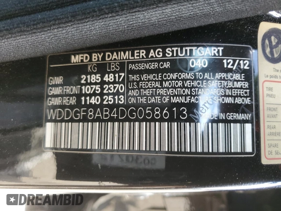 2013 Mercedes-Benz C-Class C 300 Sport with VIN WDDGF8AB4DG058613, listed as a Copart auction lot 49426645 with 154,582 mi miles and Non Repairable. Bid and sale history available at carsss.com. Image 12.