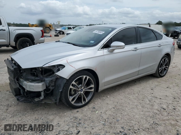 2019 Ford Fusion Titanium with VIN 3FA6P0D99KR105398, listed as a Copart auction lot 54786845 with 122,776 mi miles and Salvage title. Bid and sale history available at DreamBid. Image 1.