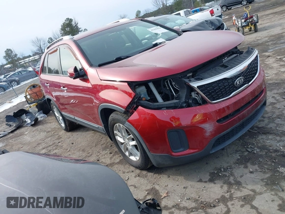 2014 Kia Sorento LX with VIN 5XYKT4A7XEG482738, listed as a IAAI auction lot 41295018 with 64,080 mi miles and . Bid and sale history available at carsss.com. Image 1.