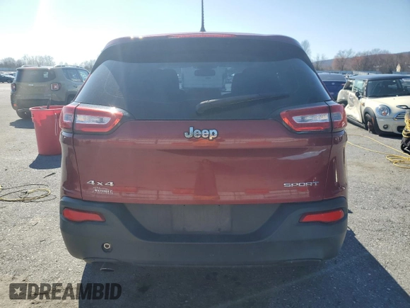 2015 Jeep Cherokee Sport with VIN 1C4PJMAB7FW749757, listed as a Copart auction lot 50165345 with 143,131 mi miles and Salvage Title. Bid and sale history available at carsss.com. Image 6.