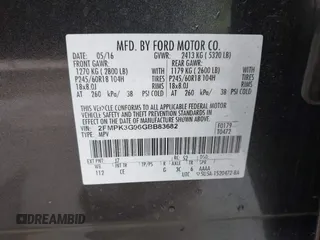 2016 Ford Edge SE с VIN 2FMPK3G96GBB83682, выставлен на аукционе IAAI как лот 42474966 с пробегом 63 507 миль миль и . История ставок и продаж доступна на DreamBid. Изображение 9.