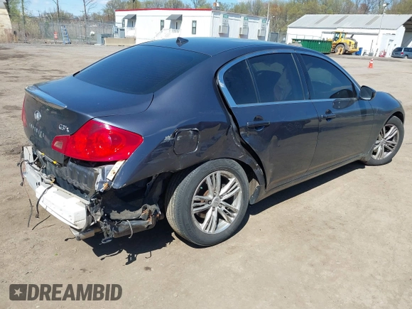 2010 Infiniti G37 x with VIN JN1CV6AR2AM451409, listed as a IAAI auction lot 41990672 with 82,569 mi miles. Bid and sale history available at carsss.com. Image 4.