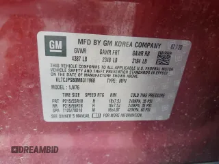 2021 Chevrolet Trax LT with VIN KL7CJPSB0MB311968, listed as a Copart auction lot 62835965 with 92,365 mi miles and Salvage title. Bid and sale history available at DreamBid. Image 15.