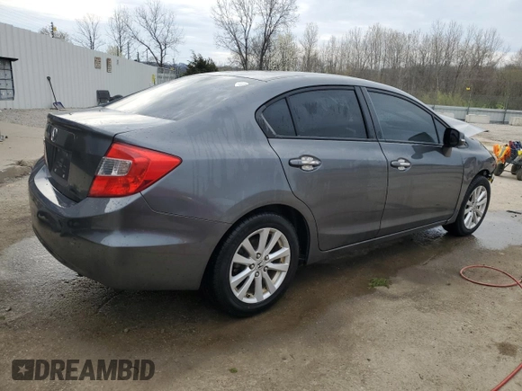 2012 Honda Civic EX with VIN 19XFB2F82CE026088, listed as a Copart auction lot 51081985 with Not Provided miles and Non Repairable. Bid and sale history available at DreamBid. Image 3.
