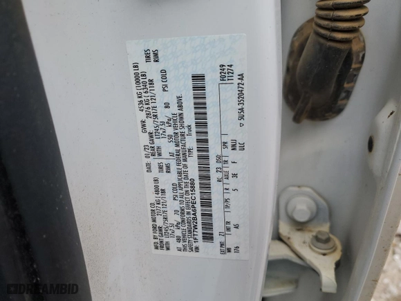 2023 Ford Super Duty F-250 SRW XL with VIN 1FT7W2BA6PEC15880, listed as a Copart auction lot 89103955 with 0 mi miles and Salvage Title. Bid and sale history available at carsss.com. Image 14.