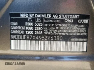 2009 Mercedes-Benz E 350 Luxury with VIN WDBUF87X49B376380, listed as a Copart auction lot 63763895 with 102,820 mi miles and Salvage title. Bid and sale history available at DreamBid. Image 12.