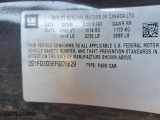 2015 Chevrolet Camaro LT with VIN 2G1FD3D36F9276629, listed as a Copart auction lot 46691175 with 186,036 mi miles and Salvage Title. Bid and sale history available at carsss.com. Image 14.