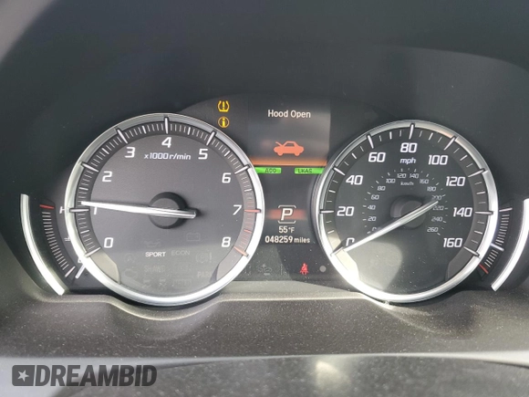 2018 Acura TLX w/Technology Pkg with VIN 19UUB3F55JA000511, listed as a Copart auction lot 47259135 with 48,259 mi miles and Salvage Title. Bid and sale history available at carsss.com. Image 9.