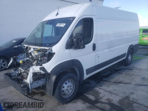 2023 Ram ProMaster Cargo with VIN 3C6MRVJGXPE501020, listed as a Copart auction lot 82050114 with 22,623 mi miles and Salvage Title. Bid and sale history available at DreamBid. Image 1.