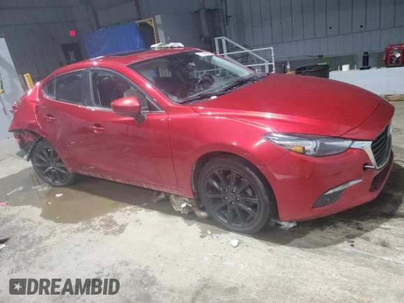 2018 Mazda 3 Grand Touring with VIN 3MZBN1W36JM217890, listed as a Copart auction lot 45745375 with 81,797 mi miles and Salvage Title. Bid and sale history available at carsss.com. Image 4.