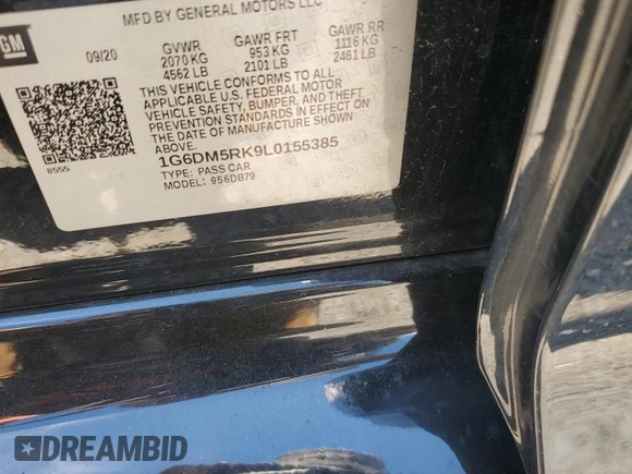 2020 Cadillac CT5 Luxury z VIN 1G6DM5RK9L0155385, wystawiony jako Copart lot #59046734 z przebiegiem 53 583 mil mil oraz Szkody całkowita. Historia ofert i sprzedaży dostępna na DreamBid. Obrazek 12.