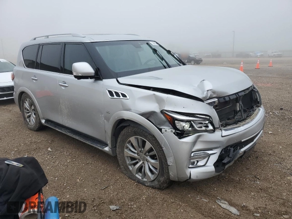2017 Infiniti QX80 with VIN JN8AZ2NC0H9430079, listed as a Copart auction lot 54515715 with 132,799 mi miles and Salvage title. Bid and sale history available at DreamBid. Image 4.