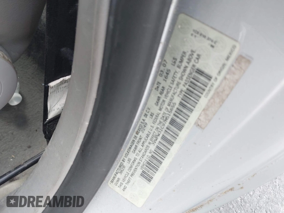 2007 Volkswagen Beetle с VIN 3VWPW31C97M515655, выставлен на аукционе IAAI как лот 42536825 с пробегом Не указан миль и . История ставок и продаж доступна на DreamBid. Изображение 9.