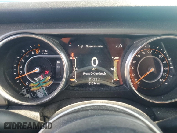 2020 Jeep Wrangler Unlimited Sport S with VIN 1C4HJXDG7LW110125, listed as a Copart auction lot 62470755 with 81,594 mi miles and Salvage title. Bid and sale history available at DreamBid. Image 9.