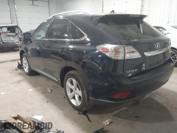 2010 Lexus RX 350 with VIN 2T2BK1BA7AC033174, listed as a IAAI auction lot 41829351 with 0 mi miles. Bid and sale history available at carsss.com. Image 3.