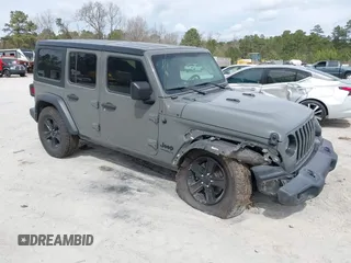 2021 Jeep Wrangler Unlimited Sport S with VIN 1C4HJXDG1MW594522, listed as a IAAI auction lot 41715891 with 88,821 mi miles. Bid and sale history available at carsss.com. Image 1.